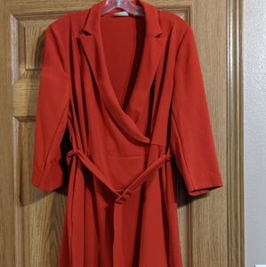 Red trench dress